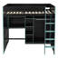 Lit mezzanine en bois avec bureau-493672627