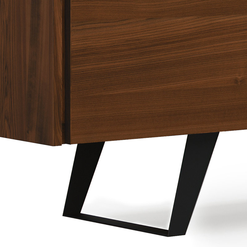 Lowry 72 Inch Walnut TV Media Stand with Cabinet