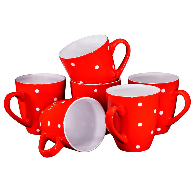 Bruntmor Ceramic Coffee Mug Set of 6 - Unique Coffee and Tea Mug