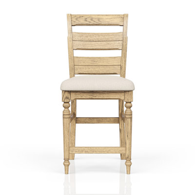 Tabouret de comptoir à dossier avec couleur chaude, siège rembourré doux et pieds avant tournés élégants, repose-pieds décoratif confortable de 27,52 lb de largeur, 24,05 po de hauteur et 42,25 po de hauteur