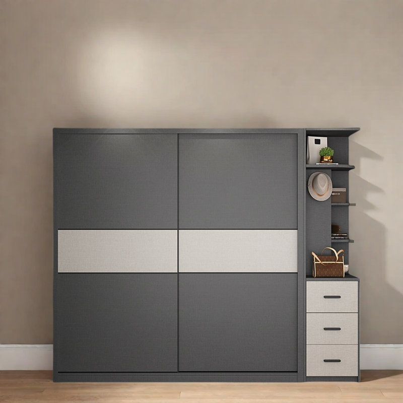 Simple And Modern Colour Blocked Wardrobe, H 83 po x l 71 po x P 36 po