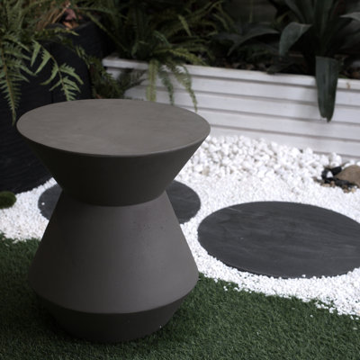 Table de patio brun et sable - côté H 18,1 po pour décoration extérieure H 18,1 po et mobilier élégant