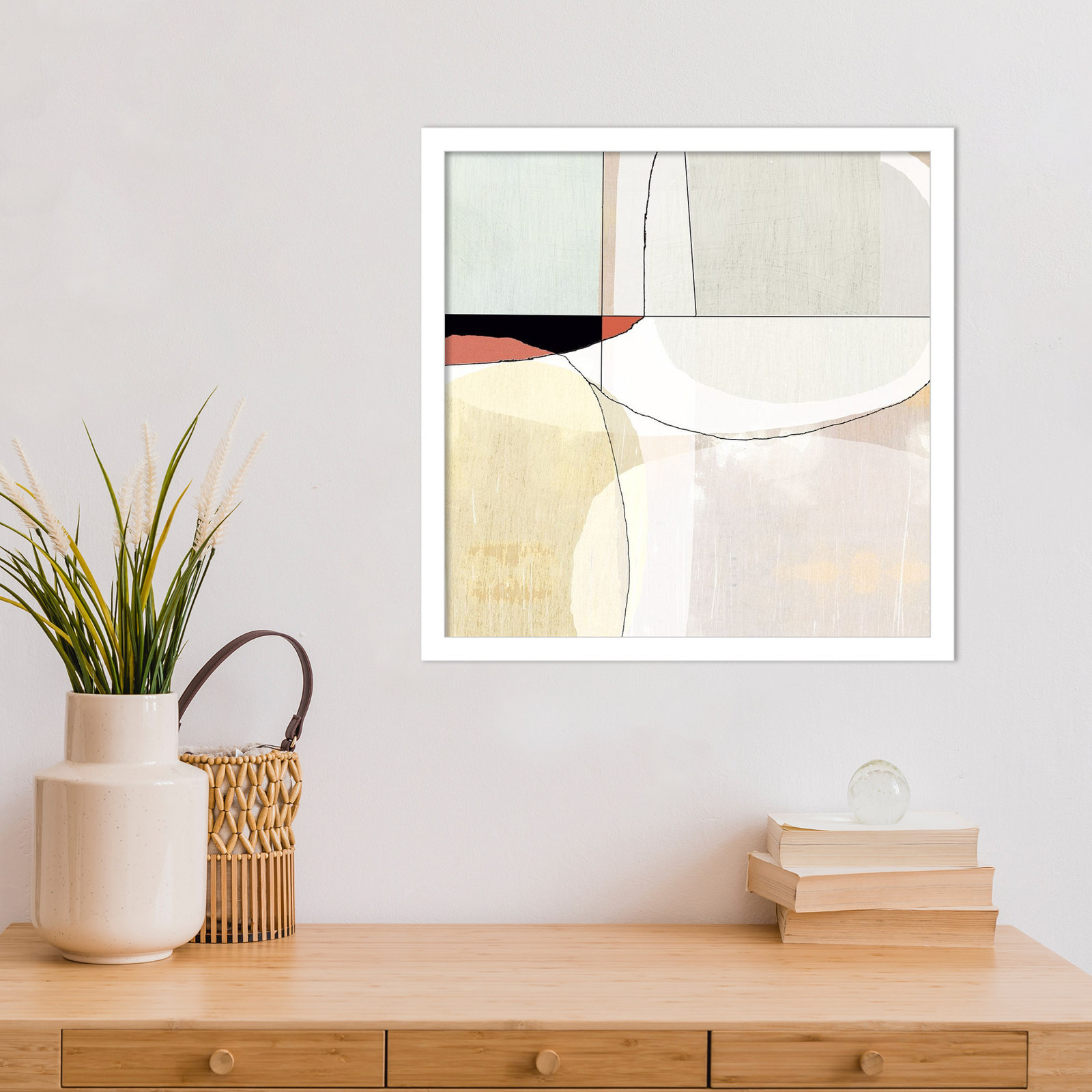 Flagler "Beholder III" Print by Sisa Jasper, 17" H x 17" W, White