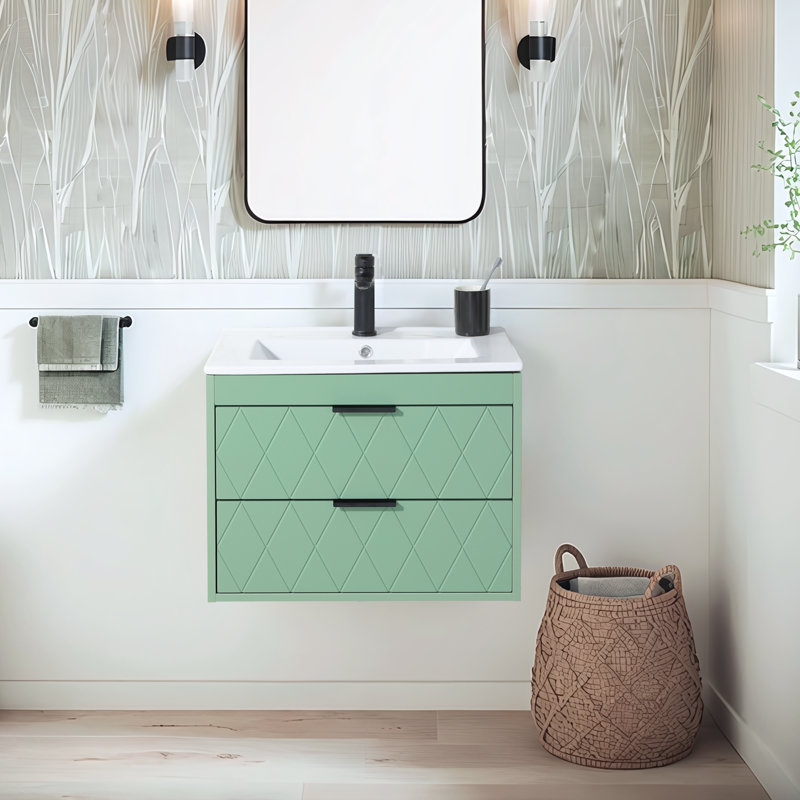 Ensemble de meuble-lavabo mural 24 po vert