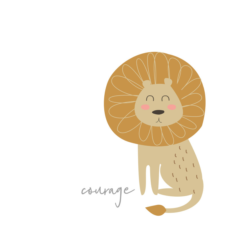 Courage Lion - Wrapped Canvas Print, 30cm H x 30cm W x 3.8cm D