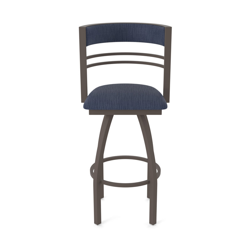 Hunter Swivel Stool, Bronze, Tabouret de comptoir (siège d'une hauteur de 25 p, Tissu-graphique ancre