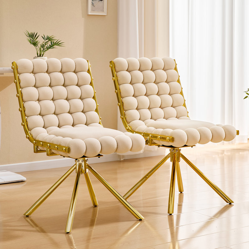 Ensemble de 2 chaises d'appoint Modern, Beige