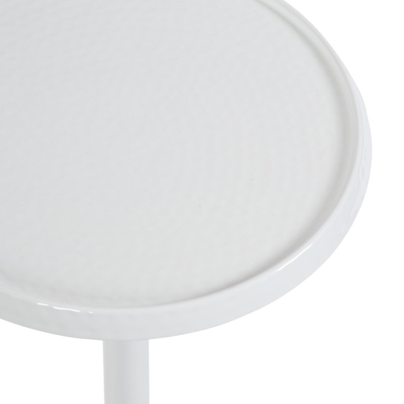 Table de bout Deanna, H 23 po x l 9 po x P 9 po, Shiny White Base/Shiny White Top