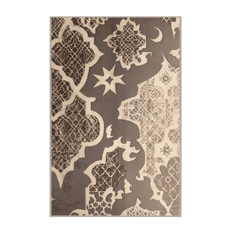 Tapis d'inspiration mondiale brun / beige lavable à la machine Penola, 8 x 10