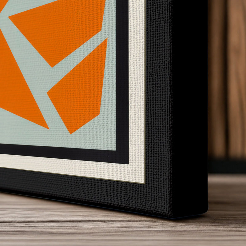Fragmented Forms Geometric 1 Piece Wrapped Canvas Wall Art, 18x12 - 45.7 x 30.5 cm, Black Border