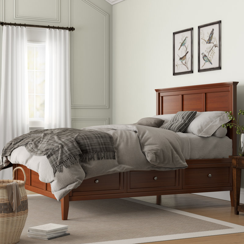 Lit plateforme avec rangement Hartman, Grand lit