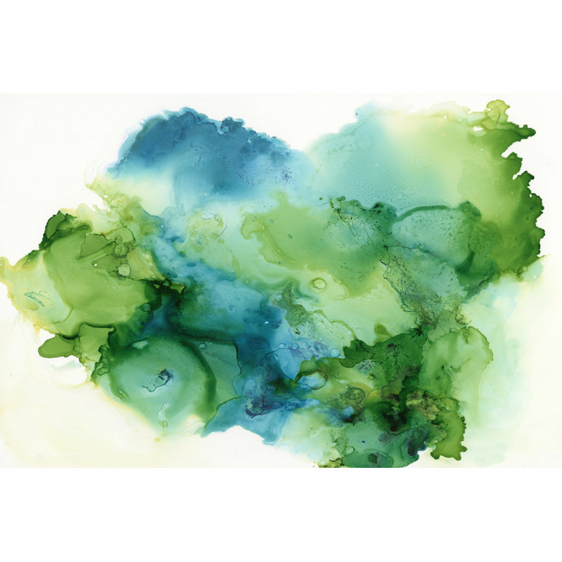 «Leafy II» par Joyce Combs - peinture sur toile tendue, H 20 po x l 30 po