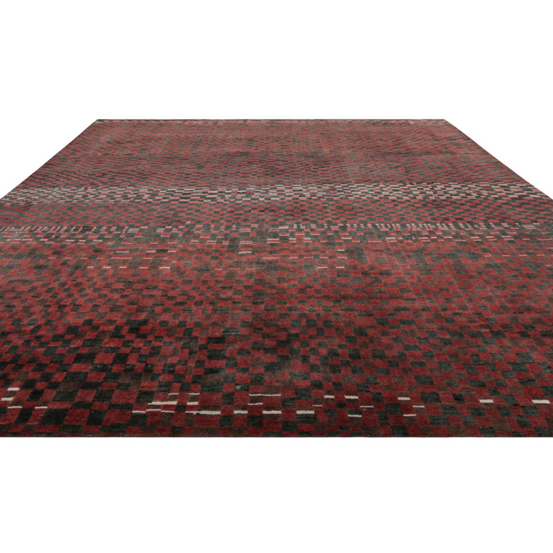 Moroccan Hand Knotted Wool Geometric Area Rug, Rectangle 10' x 14'