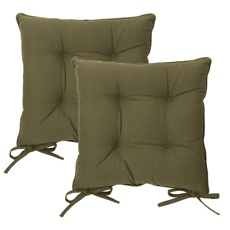 Slub Cotton 2 Pack Seat Pads, Green