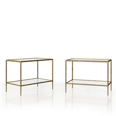 Buckminster 2-Piece Modern Metal 1-Shelf End Table Set