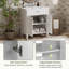 Meuble-lavabo moderne avec lavabo en céramique, porte à fermeture douce et tablettes réglables, blanc-103237333-103237334