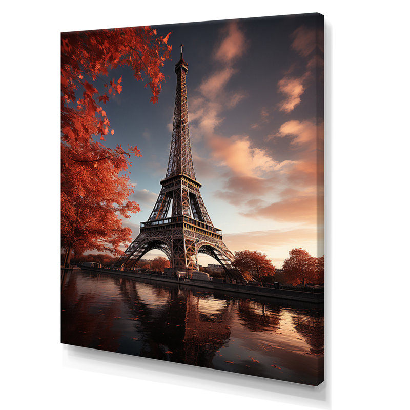Iyaaz France Eiffel, enchantement sur toile, H 40 po x l 30 po x P 1,5 po, Toile tendue