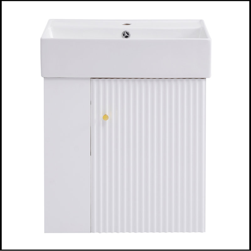 Meuble-lavabo simple 21,6 po avec plateau en céramique Saimir