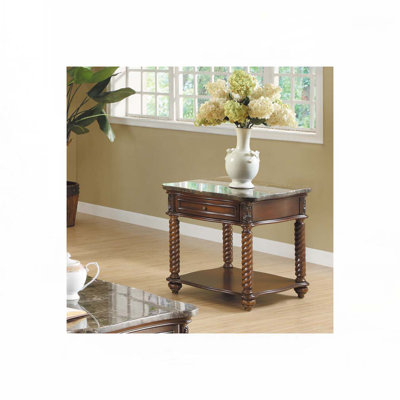 Table basse en marbre avec tablette de plancher