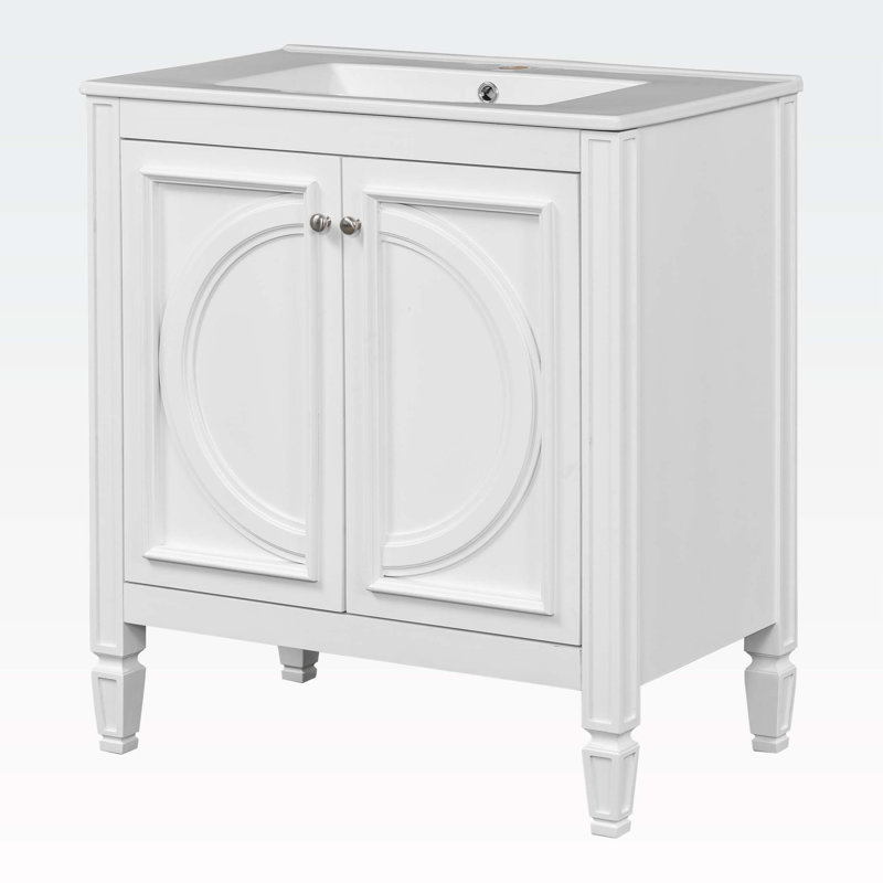 30" Bathroom Vanity with Sink, White