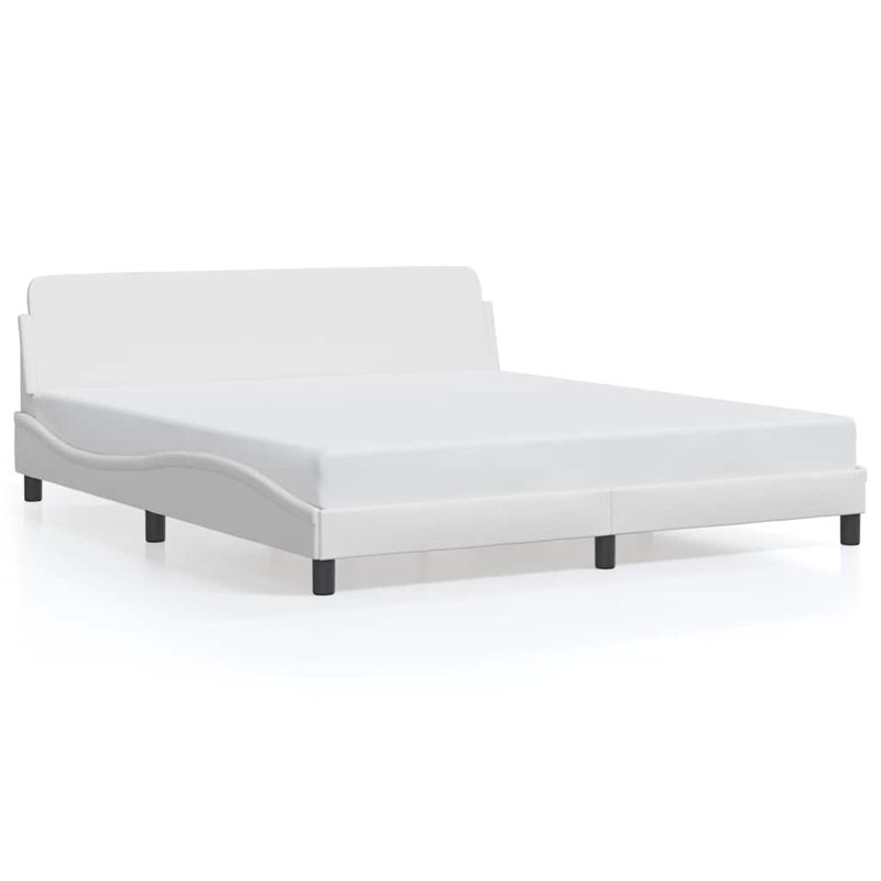 Cadre de lit vidaXL Dover blanc 137 x 190 cm, Double, Blanc