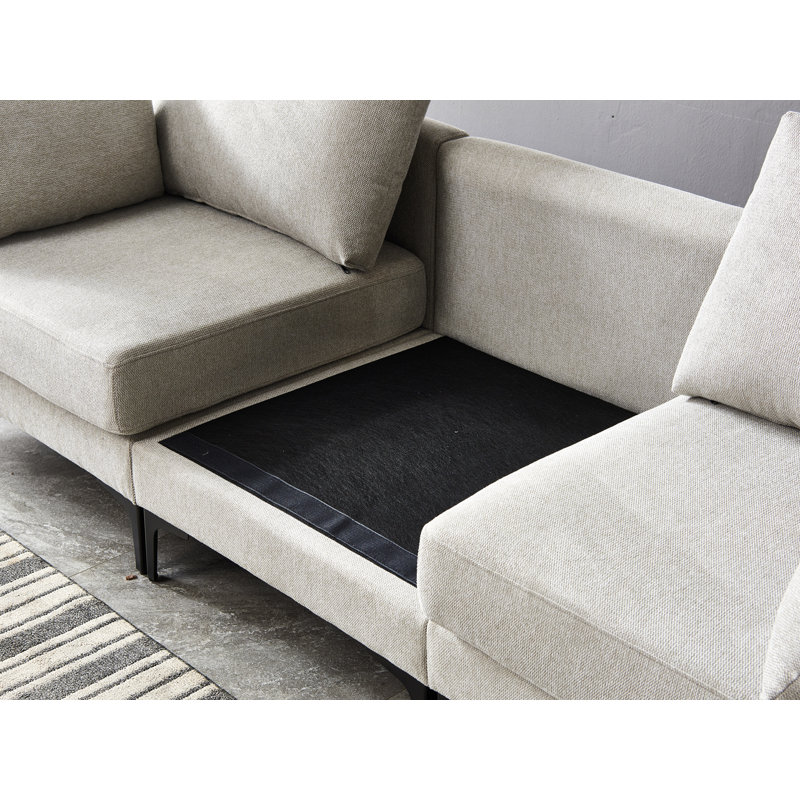Dan 3 Seater Cotton Sofa, Grey