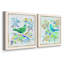 Oiseau Chanteur I - ensemble de 2 peintures sur toile encadrées-740585377-740585382