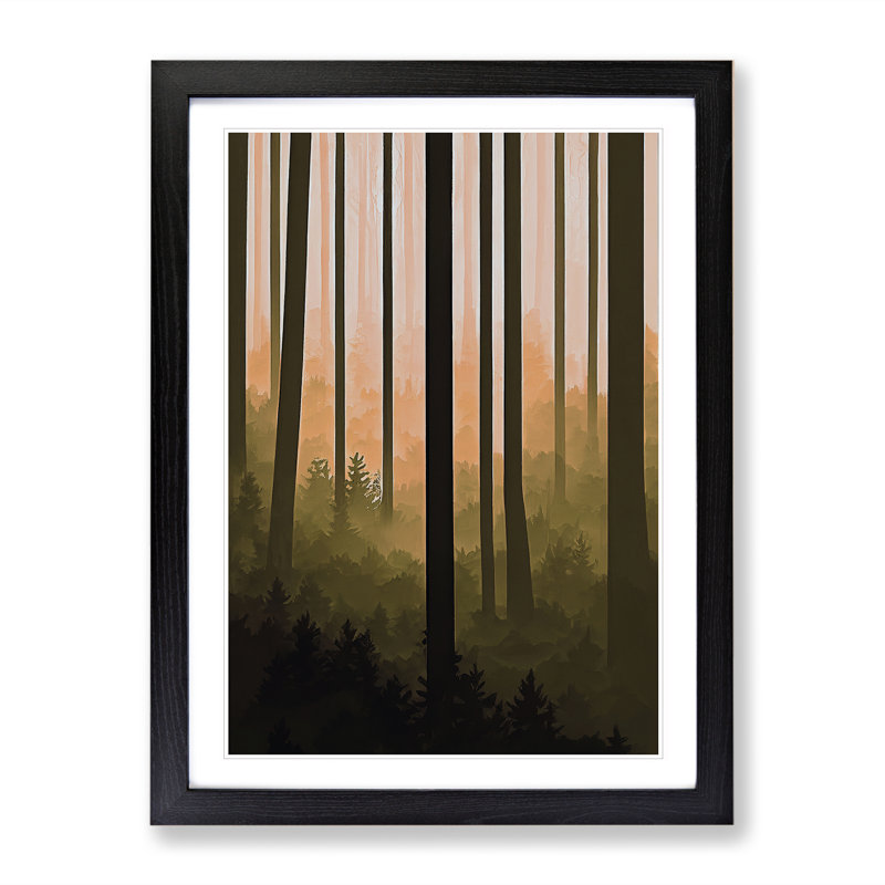 Autumnal Forest No.4 - Single Picture Frame Print, Black Framed, 64cm H x 46cm W x 2cm D