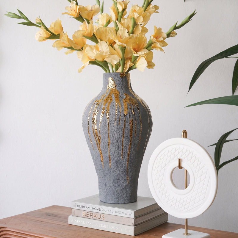 Vase décoratif en céramique 10,2 po x 10,2 po x 19,7 po