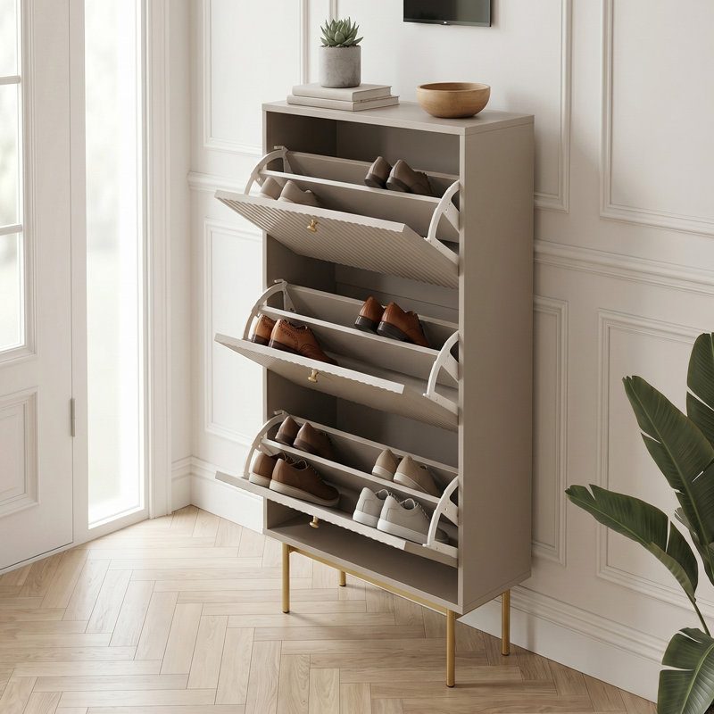 18 Pair Shoe Rack, Grey