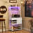 Baker's Rack with Power Outlet and LED Lights, Coffee Bar with Storage Shelves
