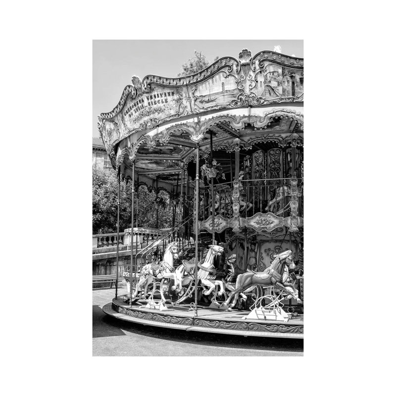 Black Montmartre Series - Paris Merry-Go-Round by Philippe Hugonnard - Wrapped Canvas Print, 152.5 cm H x 101.5 cm W