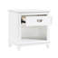 Table de chevet blanche pour chambre à coucher avec design classique, glissières à roulement de tiroir simple, tablette de rangement, poignées en nickel poli, aucun assemblage requis, table de chevet 24 po x 16 po x 26 po, comprenant 1