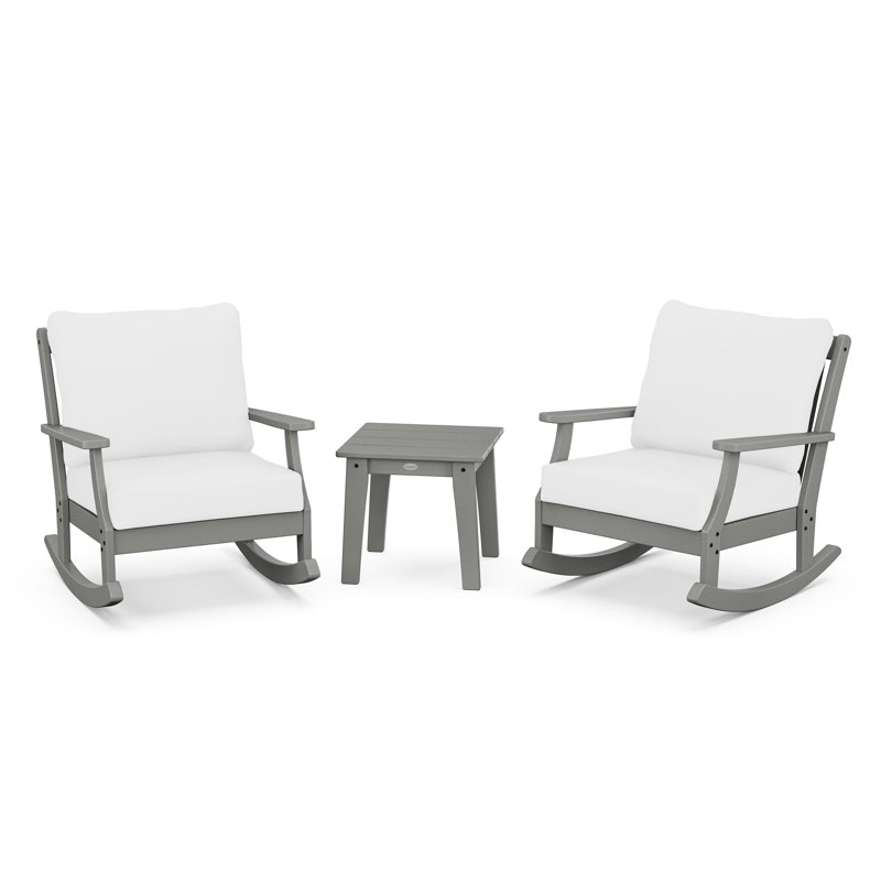 Braxton 3-Piece Deep Seating Rocker Set, Black, Spa