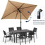 Parasol rectangulaire de qualité supérieure avec manivelle et auvent résistant aux rayons UV
