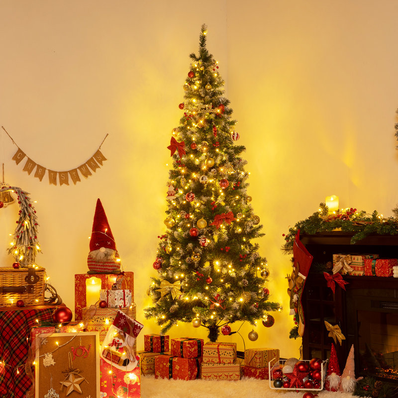 Arbre de Noël à pointe floquée, 6'