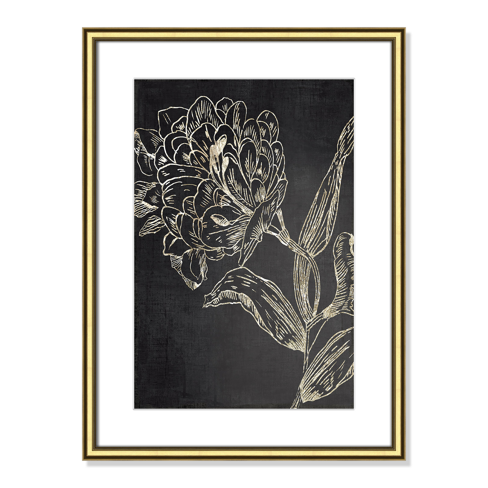 Clarendon "Golden Flower Folklore II" Print, 24.25" H x 18.25" W, Gold