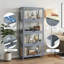 Vitrine en acrylique à 4 niveaux H 55 po x l 23 po avec porte rabattable, rangement vitrine-86793247