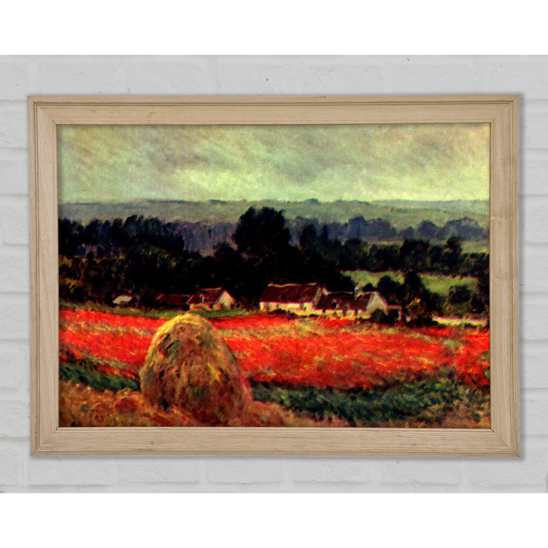 Monet Der Mohn Blumenfeld Die Scheune - Druck