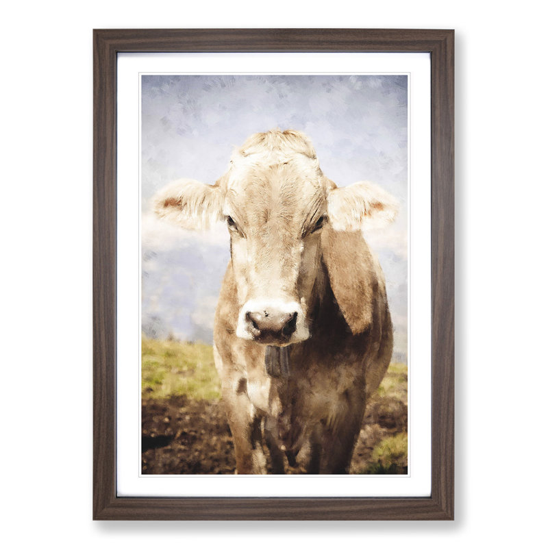 Portrait of a Cow Vol.1 - Framed Print, 65cm H x 48cm W x 2cm D, Walnut Framed