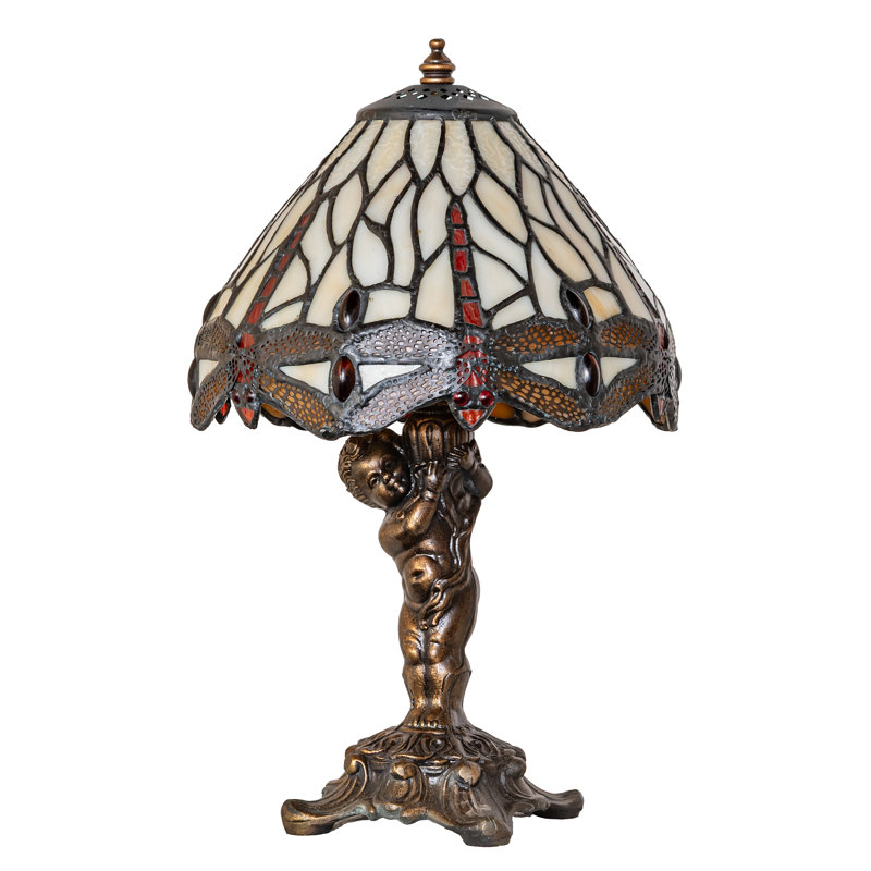 Lampe d'appoint 12 po, Beige/rouge