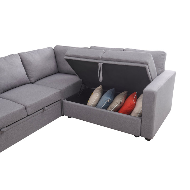 Canapé-lit modulaire, Polyester gris