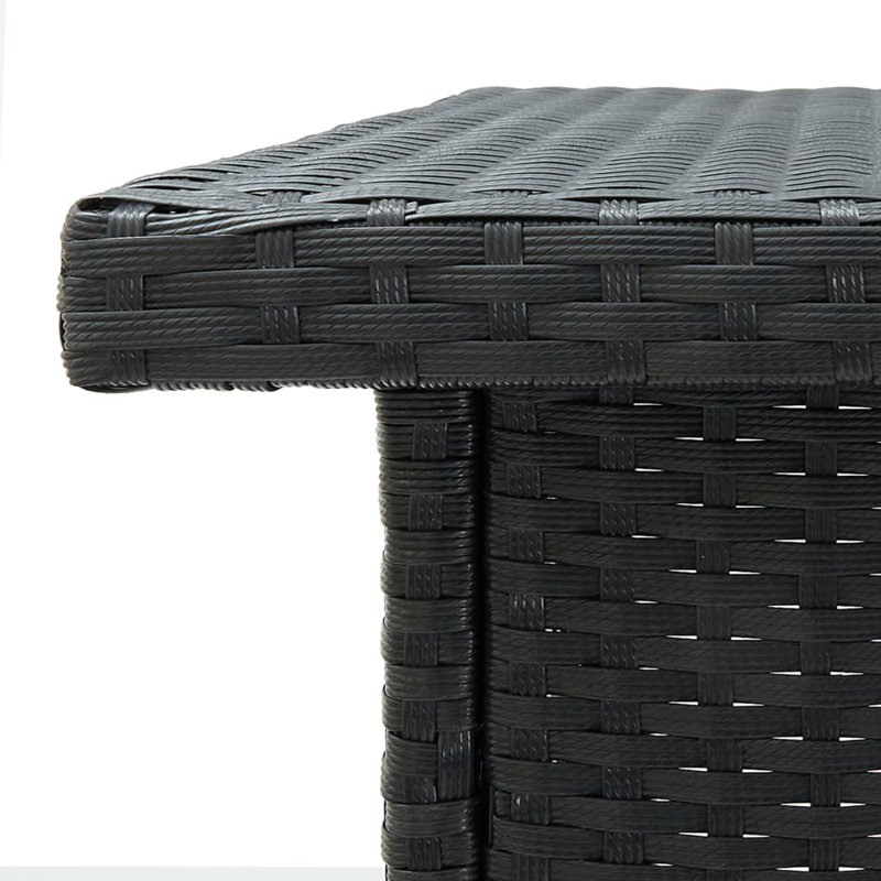 Francesco Rectangular Metal Outdoor Bar Table , 100cm cm W 100cm cm D, Black