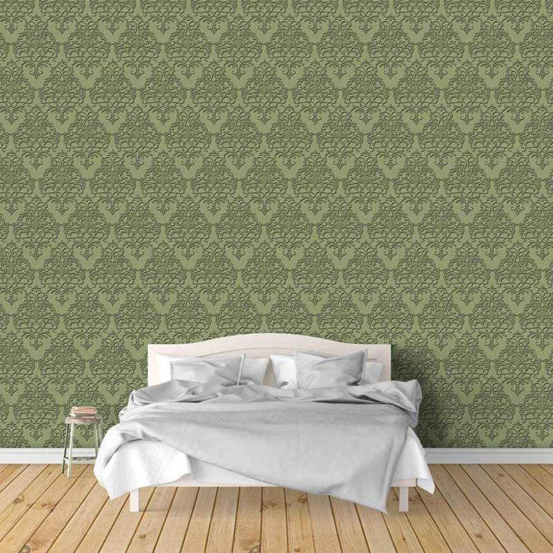 Peel & Stick Toile Border, 66" L x 96" W, Green
