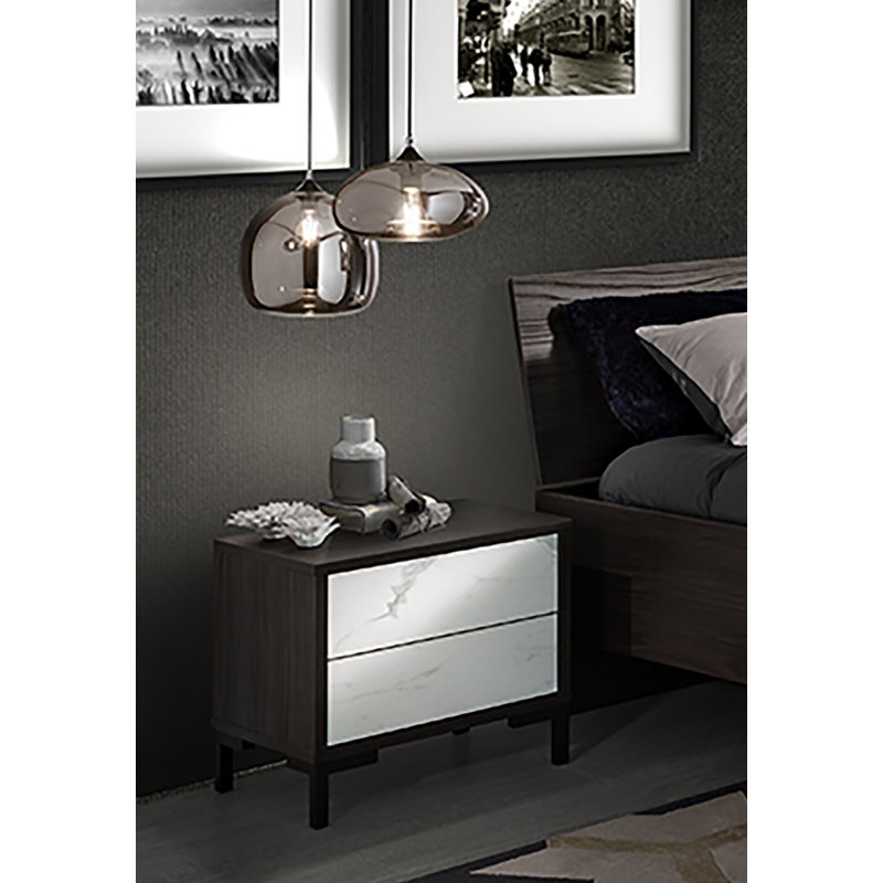 Seicento 50cm W Manufactured Wood Bedside Table