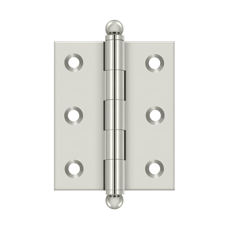 10'' x 10'' Solid Brass Traditional Hinge, Polished Nickel, 2.5" H x 2" W
