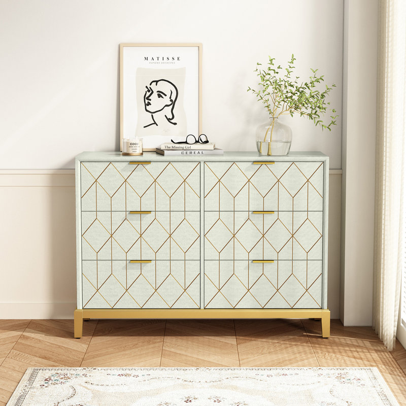 Jashae 46.2'' W 6 - Drawer Dresser, Green