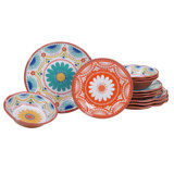Certified International Vera Cruz 12 Piece Melamine Dinnerware Set, Service for 4