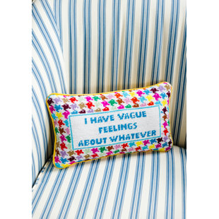 Vague Feelings Needlepoint Pillow
