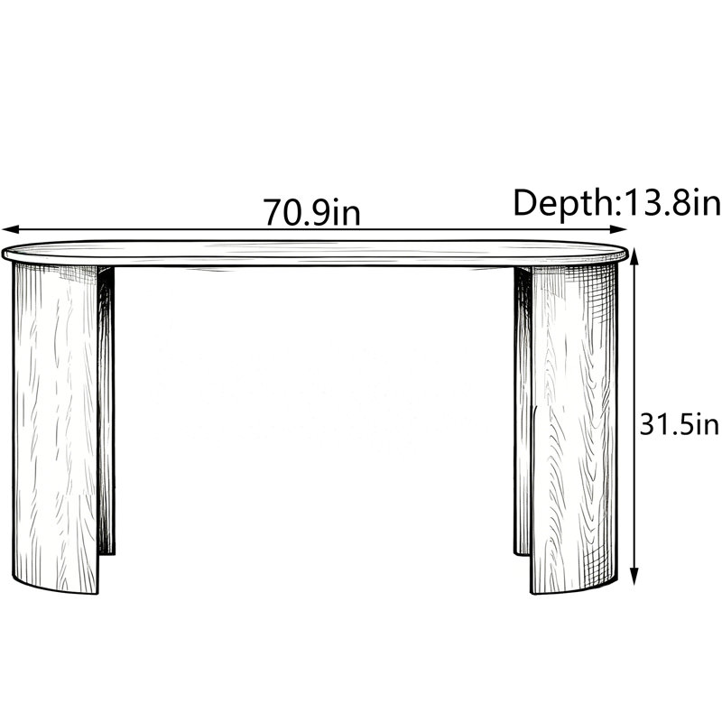 Console Modern Minimalist, 31.5" H x 70.9" W x 13.8" D
